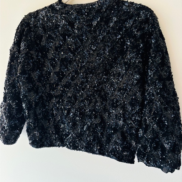 Unique Vintage Black Sequin Jacket - Picture 3 of 8